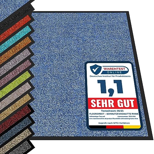 etm® Schmutzfangmatte - Fußmatte in vielen Größen - Türmatte Fußabstreifer für Haustür innen und außen (Blau, 40x60 cm) von etm