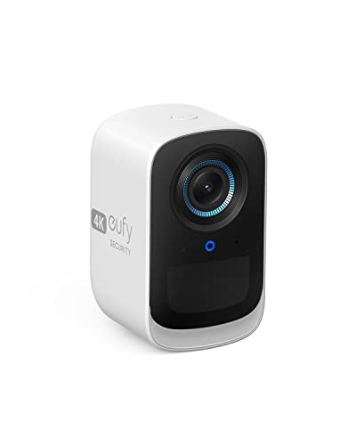 eufy Security eufyCam S300 3C, Überwachungskamera aussen, 4K kabellose Überwachungskamera mit Gesichtserkennung und K.I, Farbige Nachtsicht, Erweiterbarer Speicher auf 16TB, Gebührenfreie Nutzung von eufy Security