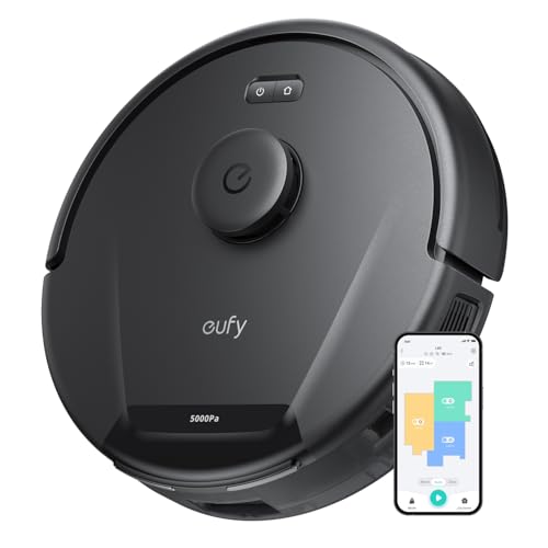 eufy L60 Saugroboter, Ultra Starke 5.000Pa Saugkraft, Staubsauger Roboter mit iPath Laser-Navigation, für gründliche Bodenreinigung, App-Steuerung, ideal für Haare, Teppiche, Hartböden von eufy