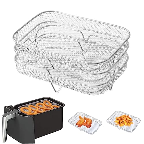 Air Fryer Rack 3pcs Stapelbar 5.31x7.68 im Rechteckturm Air Fryer Rack Korb Grill Rack Air Fryer Zubehör Küche Vorräte von eurNhrN