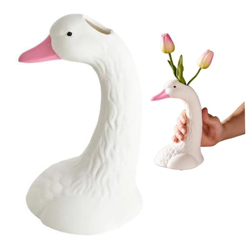 Blumenvase Schwan Vase Dekor einzigartige Funky Vasen für Wohnzimmer Dekor Keramik Vase Coole Boden Vase für Konsolendekor Geschenk Vasen von eurNhrN