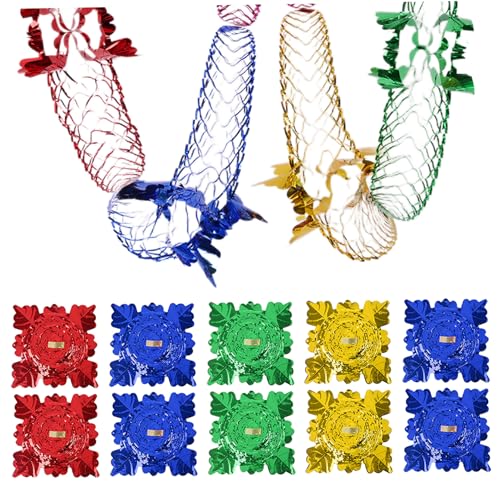 Weihnachtsfolie Girlande 20pcs 300 cm/118.11inch hängende dekorative Faltbare Geruchsfreie Feste Farbgirlanden für Hochzeitsfeier Decken Applikationen von eurNhrN