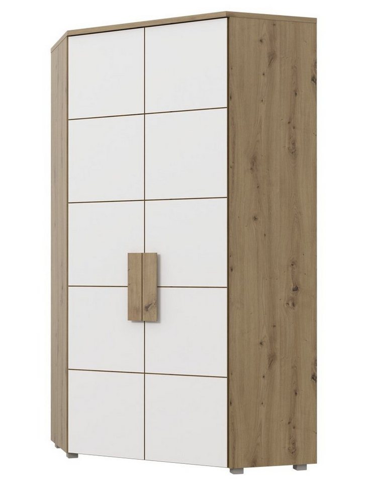 expendio Kleiderschrank Aachen 8 Eckschrank Artisan Eiche weiß 98x197x98 cm mit Drehtüren expendio Kleiderschrank Aachen 8 Eckschrank Artisan Eiche weiß 98x197x98 cm mit Drehtüren von expendio