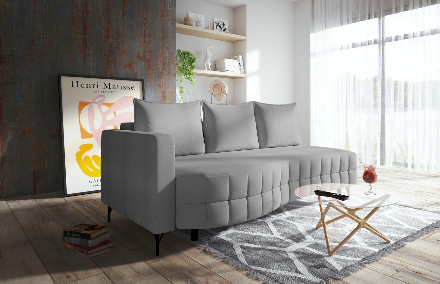 exxpo - sofa fashion Loungesofa, Schlafsofa mit Bettfunktion und Bettkasten, komfortabler Federkern von exxpo - sofa fashion