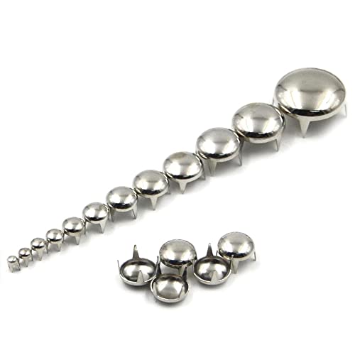 ezqnirk 100PCS 4 Kralle Runde Kuppel Nieten Spike Studs Spots Nagelkopf Punk Rock DIY Leder Handwerk,Silver,10mm von ezqnirk