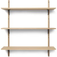 Regal Sector Large oak/black brass 54 cm L von ferm LIVING