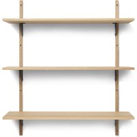 Regal Sector Large oak/black brass 87 cm L von ferm LIVING