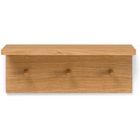 ferm LIVING - Place Wandregal mit 3 Haken, L 45 cm, Eiche von ferm LIVING