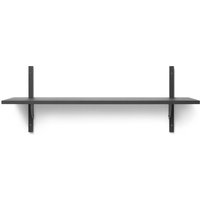 ferm LIVING - Sector Wandregal single, 87 cm, Esche schwarz / Messing schwarz von ferm LIVING