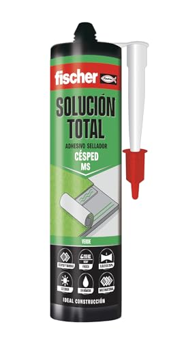 fischer Total Solution Kunstrasen für Terrasse, starker Kleber für preiswerten oder teuren Kunstrasen, zum Kleben und Versiegeln Ihres Kunstrasens für den Außenbereich, 290 ml, Grün von fischer