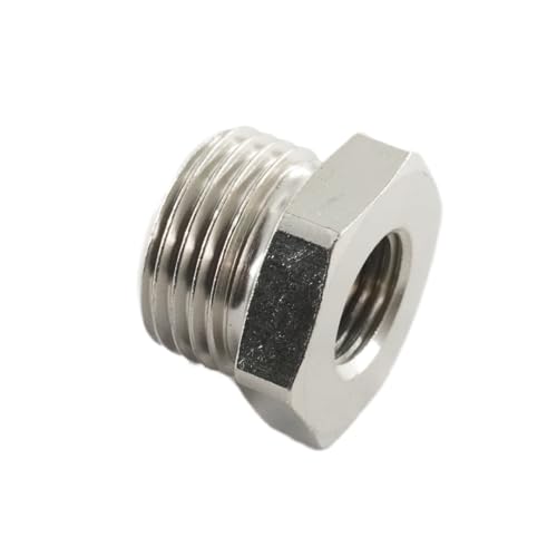 Reduziernippel mit zylindrischem Außen-/Innengewinde Messing vernickelt Gewindefittings für Druckluft Wasser (G 1/2" x G 1/4") von fittingstore