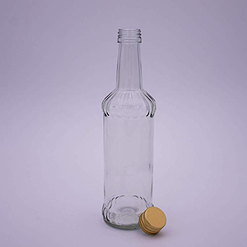 12 kleine Glasflaschen mit Schraubverschluss – Mini Glasflaschen 350 ml verwendbar als Schnapsflaschen klein, Likörflaschen oder kleine Flaschen zum Befüllen mit Spirituosen Aller Art von BAUER