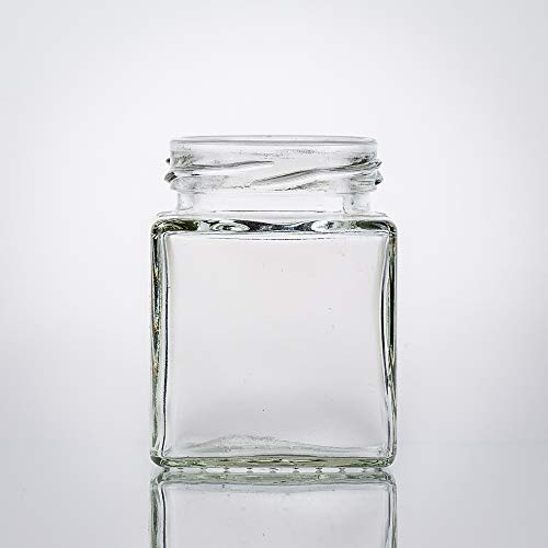 Flaschenbauer - 12 Mini Einmachgläser klein 106 ml Vierkant Gläser mit Schraubverschluss to 48 Weiß - Mini Gläser mit Deckel perfekt als Mini Marmeladengläser klein, Honiggläser Mini von BAUER