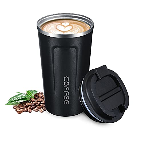 Flintronic Kaffeebecher to go, 510ML Thermobecher Doppelwand Isoliert, Kaffeetasse mit Auslaufsicherem Deckel, Kaffeetasse Thermobecher Isolierbecher,Kaffeebecher Edelstahl Travel Mug für Kaffee e Tee von flintronic