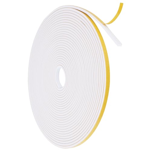 flintronic Dichtungsband für Türen Fenster, 6mm(B) x3mm(D)10m(L) Selbstklebend Schaumstoffband Türdichtung Fenster, Gummidichtung für Kollision Siegel Schalldämmung, Weiß von flintronic