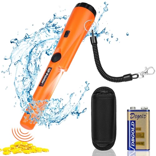 Flintronic Metalldetektor Klein, Tragbar Metallsuchgerät IP66 Wasserdichter, Pinpointer Metalldetektor mit Holster, LED Indicator und 9V Batterie, für Goldsuche, Schmuck, Silber von flintronic