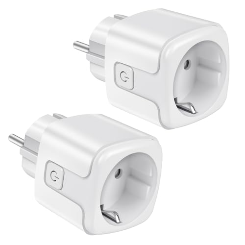 flintronic SteckdoseWlan, Steckdose mit Strommessung, Alexa Steckdose, Stromverbrauchsmesser Energiekostenmessgerät, Smart Steckdose mit Zeitschaltuhr Wifi Steckdose AC 100-240V Smart Plug 2 Stück von flintronic