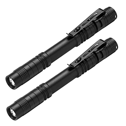 flintronic Taschenlampe LED Mini, 2 Stück LED Taschenlampe, 200 Lumens LED Pen Light, Wasserdicht Taschenlampe Stift Licht für Camping/Wandern/Haushalt, 2*AAA-Batterien(nicht enthalten) von flintronic