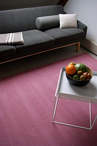 floor factory Moderner Designer Wollteppich Loft Rose rosa 140x200cm - Reine Wolle in leuchtenden modernen Farben von floor factory