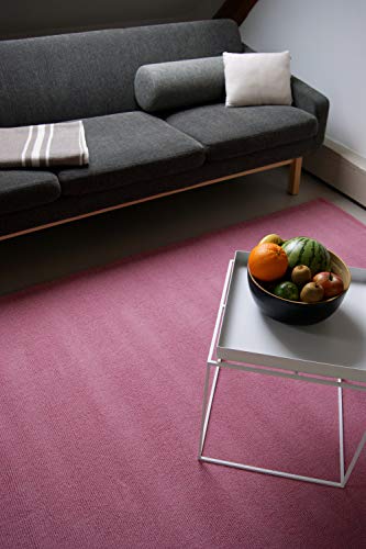 floor factory Moderner Designer Wollteppich Loft Rose rosa 80x150cm - Reine Wolle in leuchtenden modernen Farben von floor factory