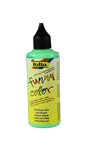 folia 4495/ne - Funny color, Window Color Farbe in 80 ml Flasche, für Fenster, Spiegel und glatte Oberflächen, neon grün von folia
