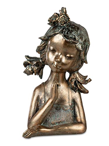 formano Büste Mädchen bronzefarben Dekofigur Skulptur 28 cm Frau Women von formano