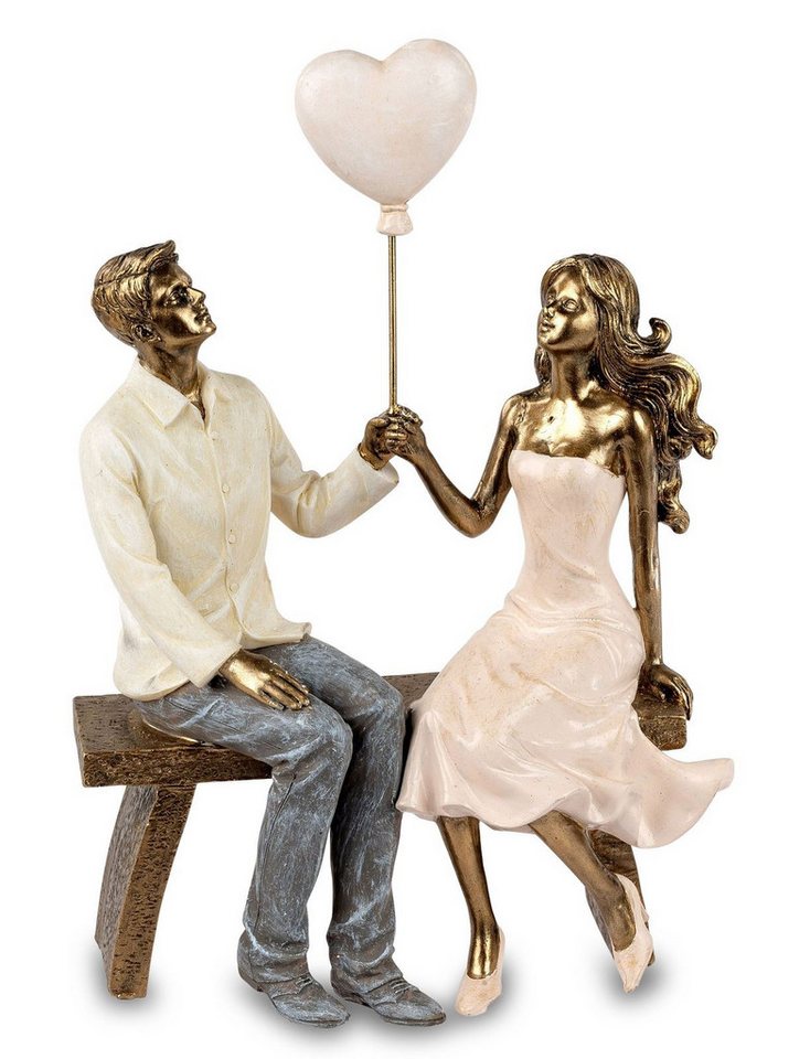 formano Dekofigur formano Figur Liebespaar Paar auf Bank mit Herz 24 cm Bunte Skulptur von formano