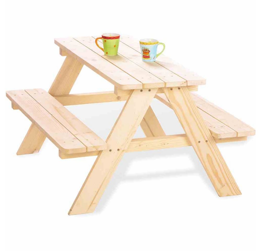 Gartentrends Garten-Kindersitzgruppe Nicki, in natur - 90x50x85 (BxHxT) von Gartentrends