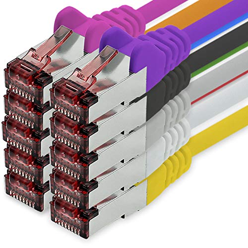 Netzwerkkabel Cat.6 0,25m 10 Farben Ethernetkabel Lankabel Cat6 Lan Netzwerk Kabel Sftp Pimf Patchkabel 1000 Mbit s von freiwerk