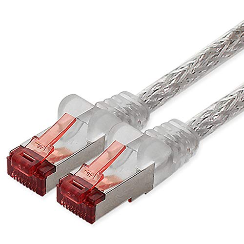 Netzwerkkabel Cat.6 10m transparent - 1 x Ethernetkabel Lankabel Cat6 Lan Netzwerk Kabel Sftp Pimf Patchkabel 1000 Mbit s von freiwerk