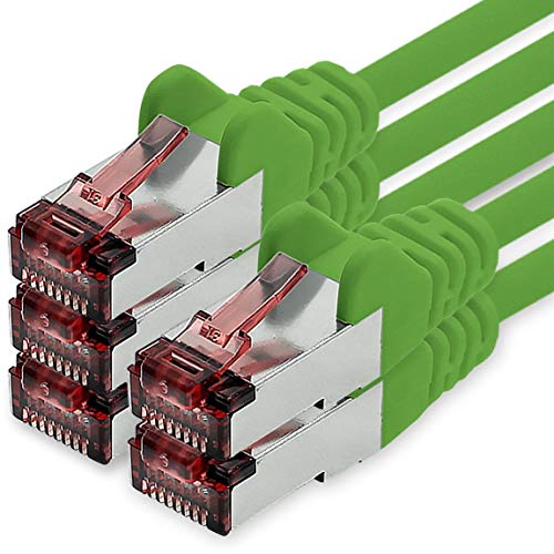 Netzwerkkabel Cat.6 2m grün - 5 x Ethernetkabel Lankabel Cat6 Lan Netzwerk Kabel Sftp Pimf Patchkabel 1000 Mbit s von freiwerk