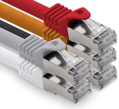 freiwerk 0,25m - 5 Farben 01 CAT.7 Netzwerkkabel Lan Ethernet Patch Kabel S-FTP LSZH PIMF 10GB s RJ45 Stecker Cat6a von freiwerk