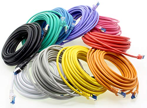 freiwerk 0.5 M - CAT-6a Netzwerk-Kabel, Ethernet, Lan & Patch Kabel RJ-45 SFTP 10GB/s - 10 Stück 10 Farben von freiwerk