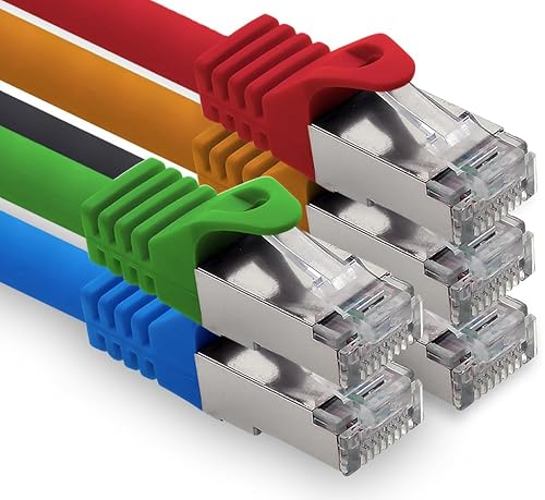 freiwerk 1,5m - 5 Farben 02 CAT.7 Netzwerkkabel Lan Ethernet Patch Kabel S-FTP LSZH PIMF 10GB s RJ45 Stecker Cat6a von freiwerk