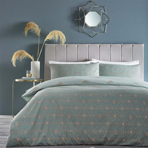 furn. Bee Deco Bettwäsche-Set für King-Size-Betten, Baumwolle, Polyester, EAU de Nil, BEEDECO/D03/EDN von furn.