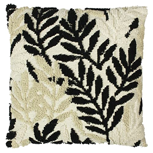 furn. Caliko Polyester gefülltes Kissen, Baumwolle, Natural/Black, 45 x 45cm von furn.