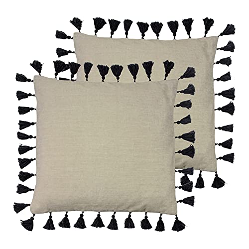 furn. Dune Twin Pack-Polyester-gefüllte Kissen, Baumwolle, Schwarz, 45 x 45cm, 2 von furn.