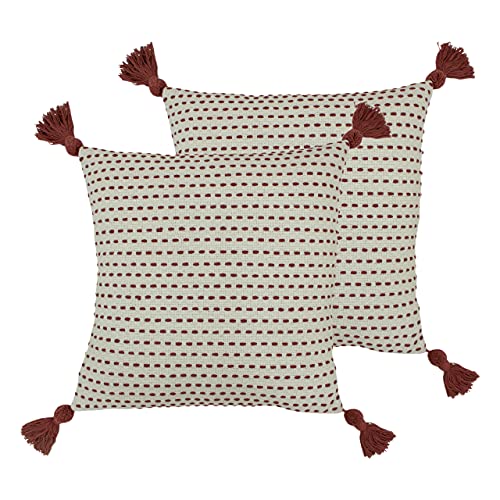 furn. Ezra Twin Pack-Polyester-gefüllte Kissen, Baumwolle, Roter Ton, 50 x 50cm, 2 von furn.