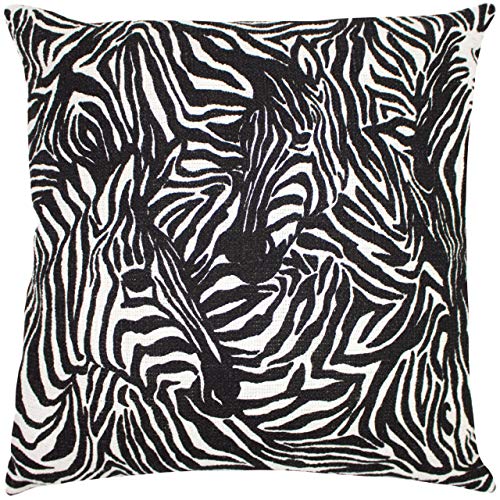 furn. Versteckt Zebra Kissenbezug, Baumwolle, Schwarz, 50 x 50cm von furn.