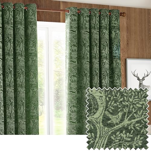 furn. Winter Woods Vorhänge mit Ösen, Chenille, Jacquard-Optik von furn.