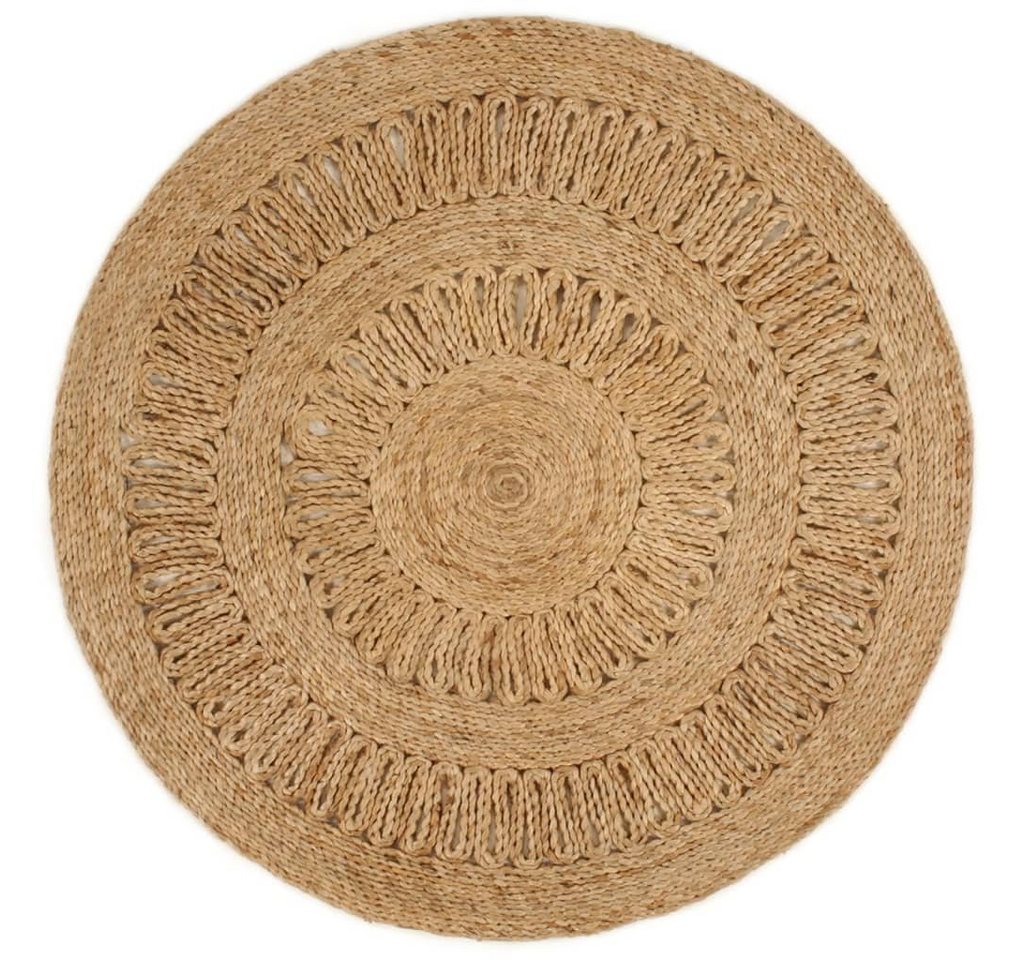 Teppich Jute Handgeflochten 90 cm Rund, furnicato, Runde von furnicato