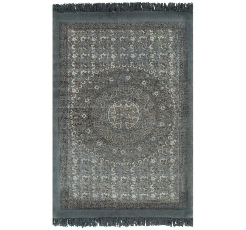 Teppich Kelim-Baumwolle 120x180 cm mit Muster Grau, furnicato, Rechteckig von furnicato