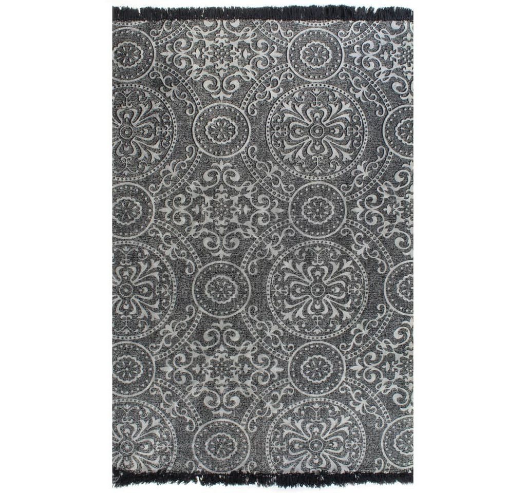 Teppich Kelim-Baumwolle 120x180 cm mit Muster Grau, furnicato, Rechteckig von furnicato