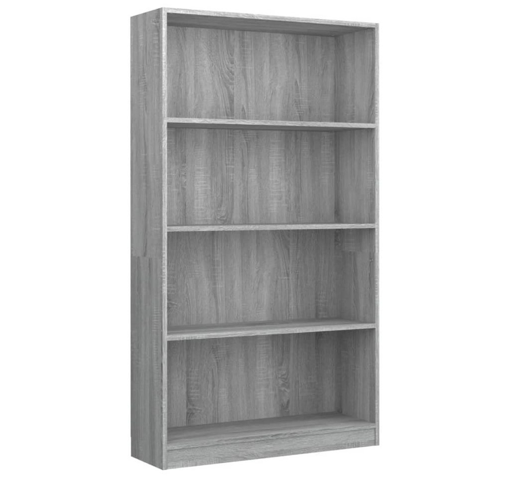 furnicato Bücherregal 4 Fächer Grau Sonoma 80x24x142 cm Holzwerkstoff von furnicato