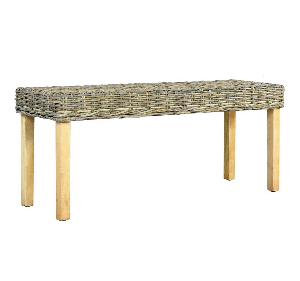 furnicato Essbank Sitzbank 110 cm Natur Kubu-Rattan und Massivholz Mango von furnicato