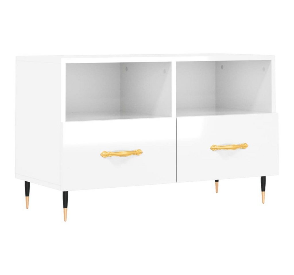 furnicato TV-Schrank Hochglanz-Weiß 80x36x50 cm Holzwerkstoff von furnicato