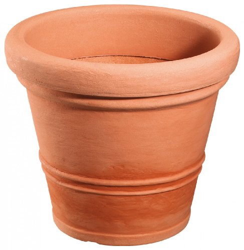 Pflanzkübel MILANO rund aus Kunststoff in terracotta, Durchmesser:45 cm von Geli