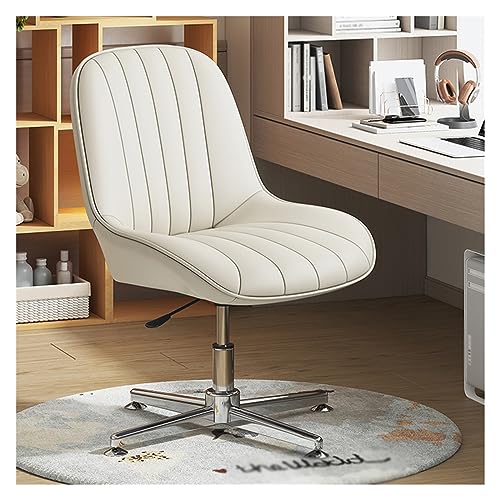 Professioneller Bürostuhl aus PU-Leder ohne Armlehnen, ergonomischer Drehstuhl für den Schminktisch mit Verstellbarer breiter Sitzfläche für den Schminktisch, Computer-Arbeitsstuhl mit mittl Professioneller Bürostuhl aus PU-Leder ohne Armlehnen, ergonomischer Drehstuhl für den Schminktisch mit Verstellbarer breiter Sitzfläche für den Schminktisch, Computer-Arbeitsstuhl mit mittl von generic