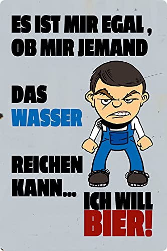 Blechschild 20x30cm gewölbt Das Wasser reichen Ich will Bier Geschenk Schild Blechschild 20x30cm gewölbt Das Wasser reichen Ich will Bier Geschenk Schild von generisch