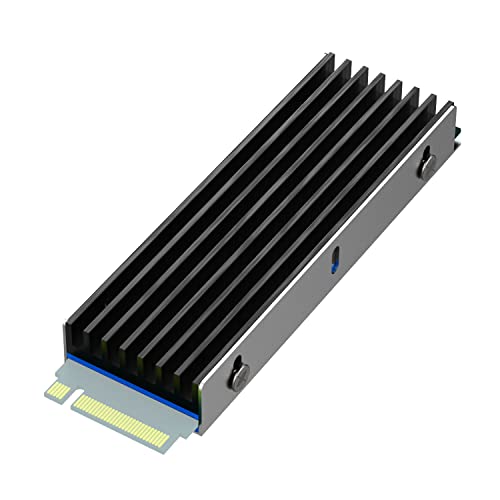 GLOTRENDS M.2-Kühlkörper für große Kapazität (1T/2T/4T) 2280 M.2 PCIe NVMe SSD mit doppelseitigem Flash-Chip, geeignet für PS5/PC-Installation, 0,24 Zoll (6 mm) dickes Aluminiumgehäuse von GLOTRENDS